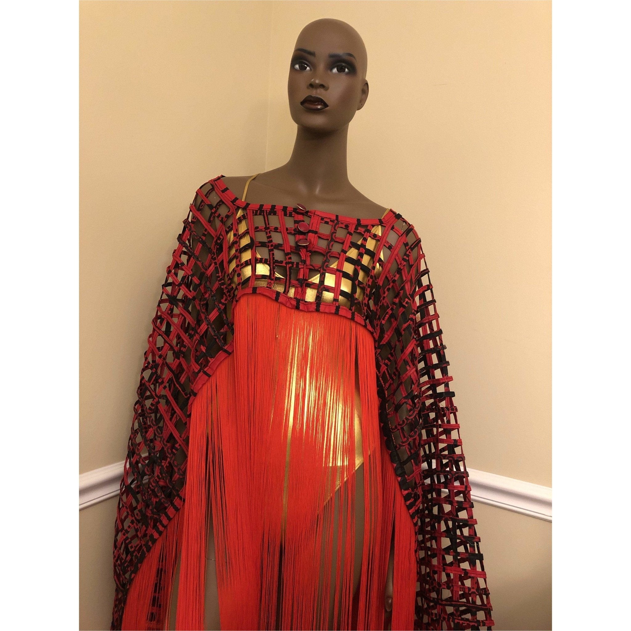 Makeda, Queen of Sheba Royal Fringe Cape/Cover-up