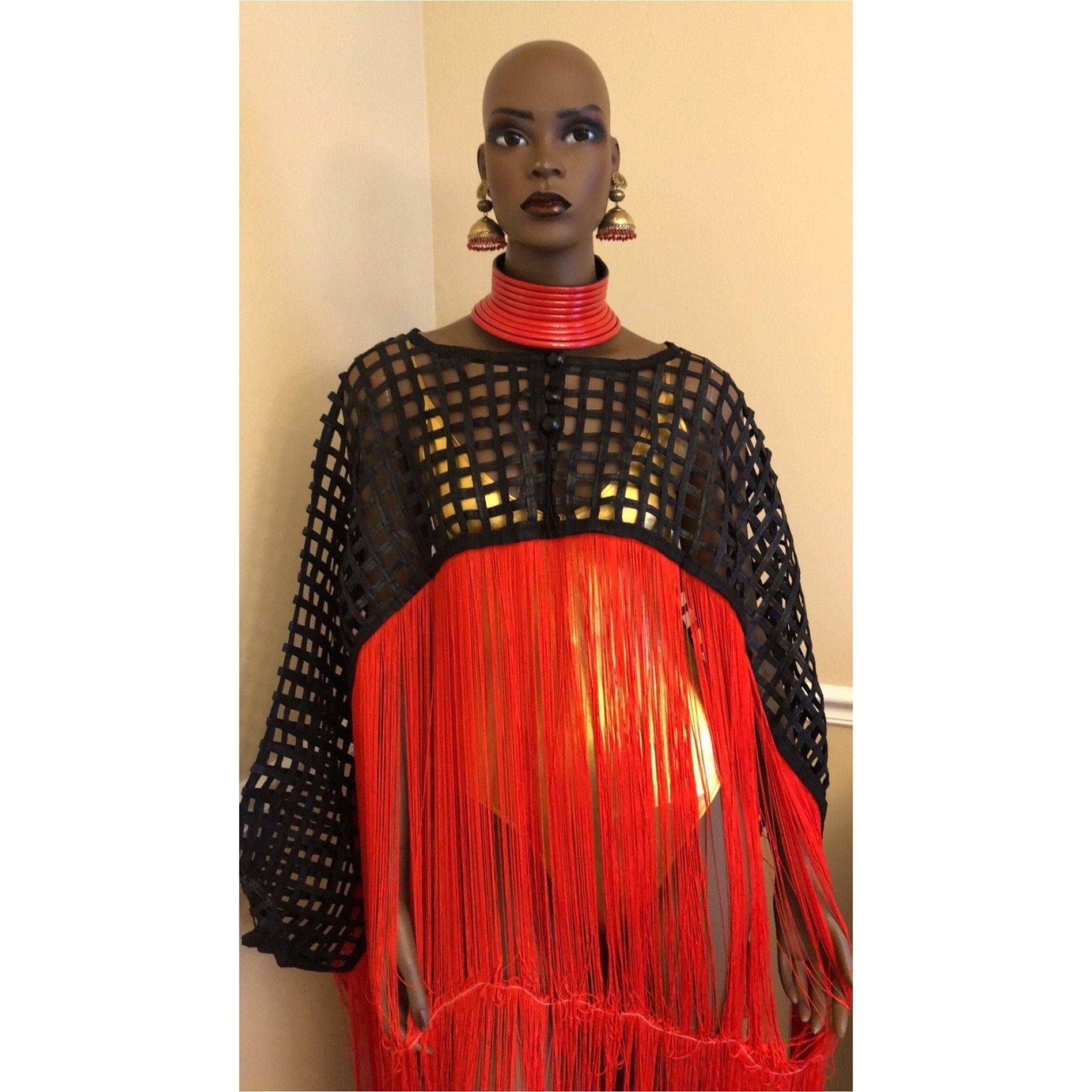 Makeda, Queen of Sheba Royal Fringe Cape/Cover-up