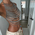 Mazari Metal Chain Halter Top