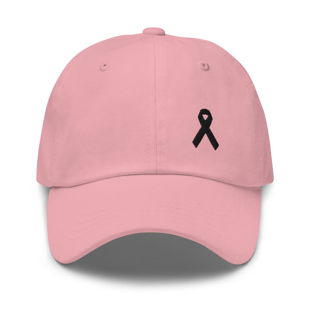 Melanoma and Skin Cancer Awareness Dad Hat with Black Ribbon