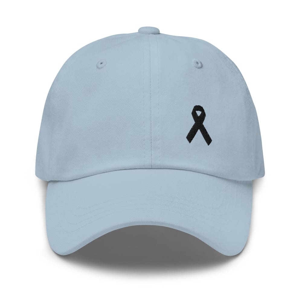 Melanoma & Skin Cancer Awareness Dad Hat with Black Ribbon