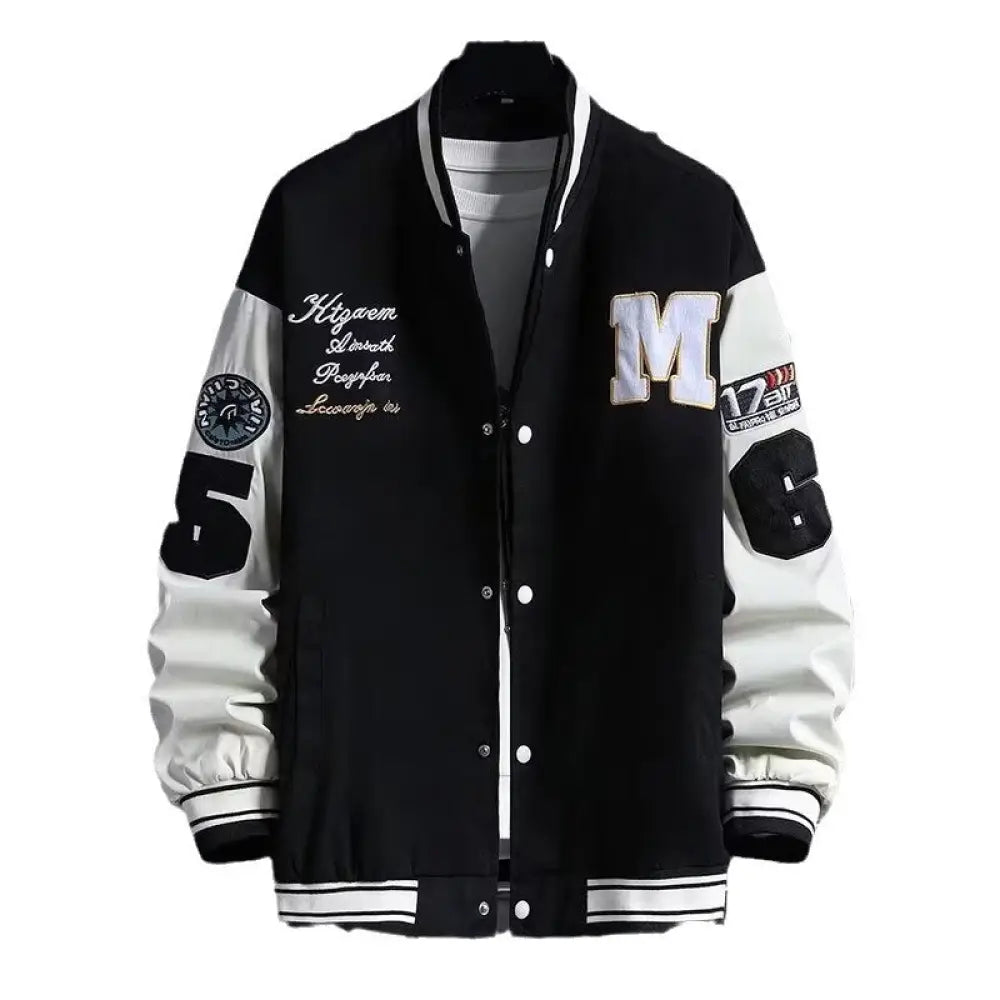 Men's Urban Letter Print Streetwear Varsity Jacket