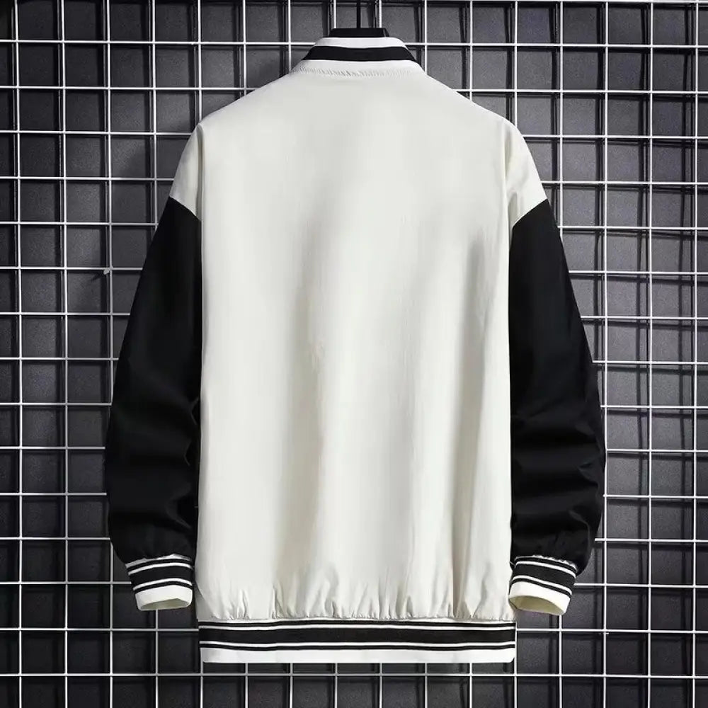 Men's Urban Letter Print Streetwear Varsity Jacket
