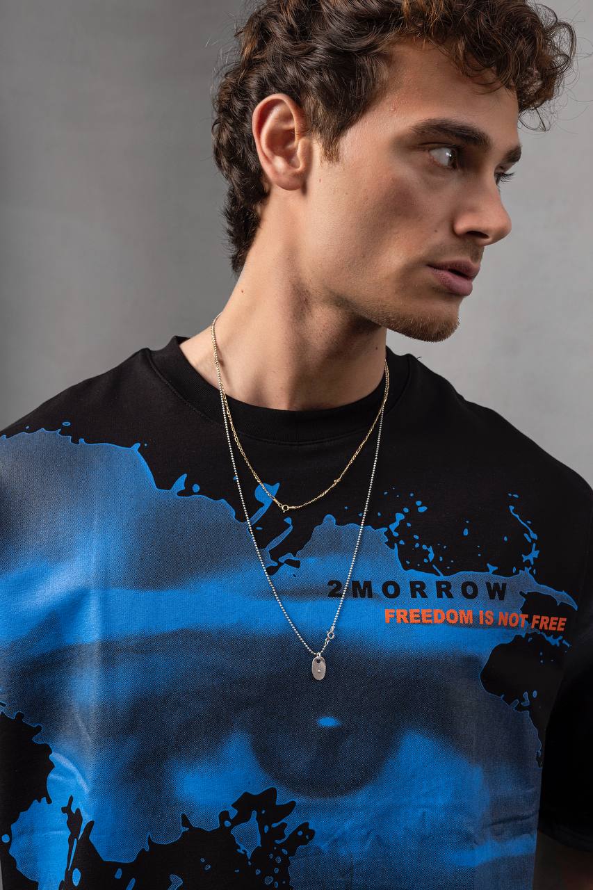 Men's Oversize Graphic T-Shirt – '2MORROW FREEDOM'