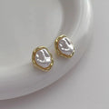 Metal Pearl Earrings