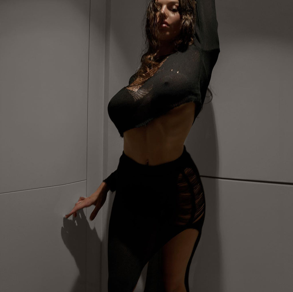 Mia Black Knitted Two Piece Set