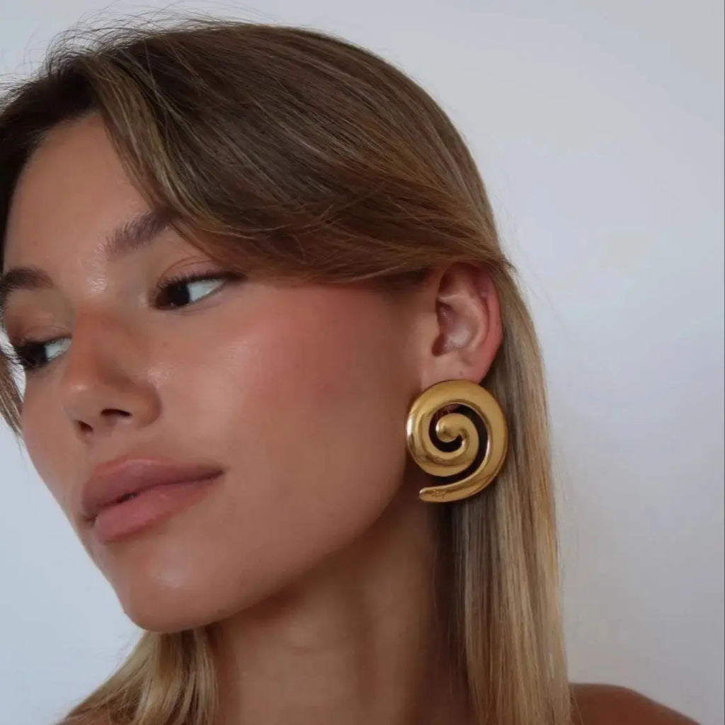 Miranda Gold Spiral Earrings