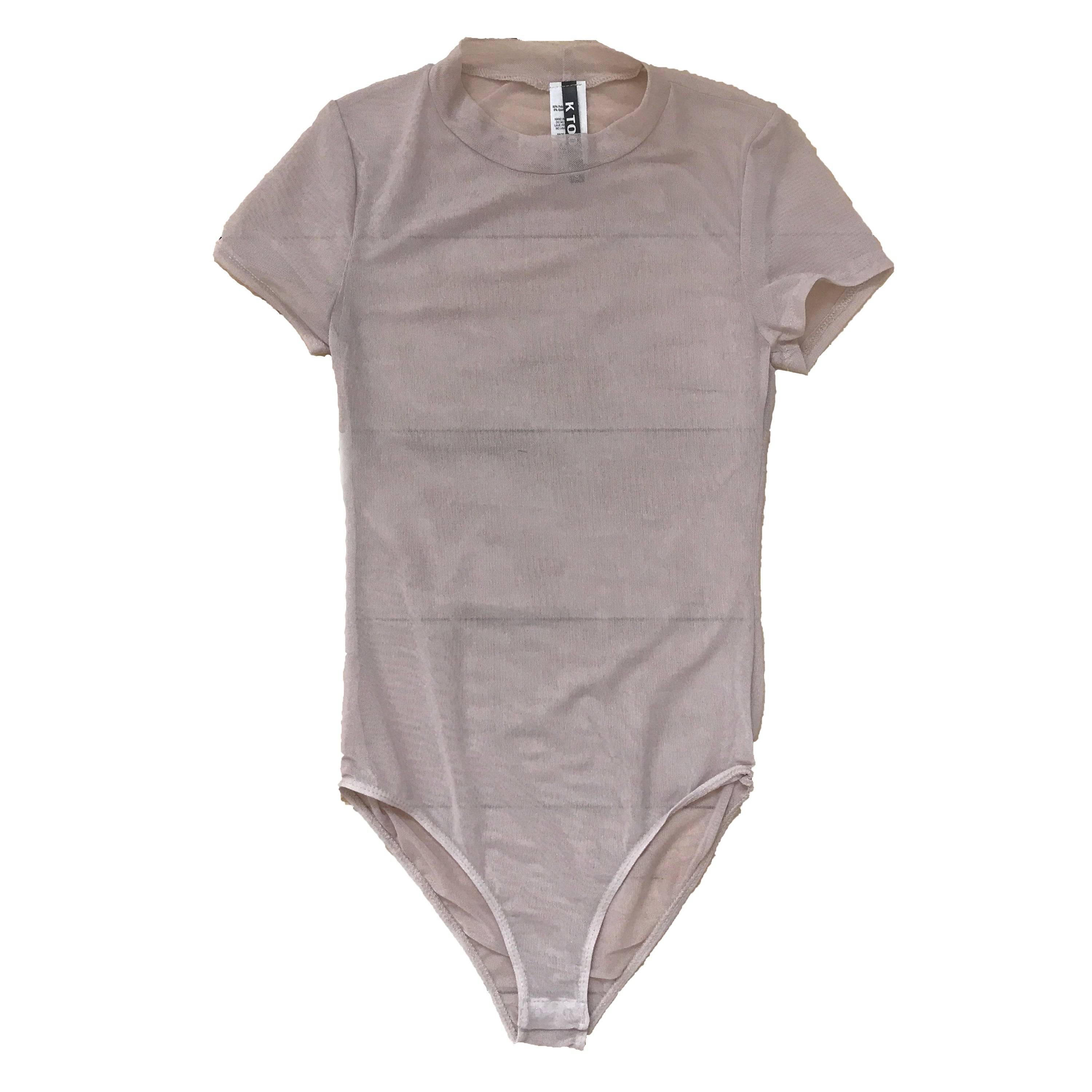 See-Thru Mock Neck Bodysuit