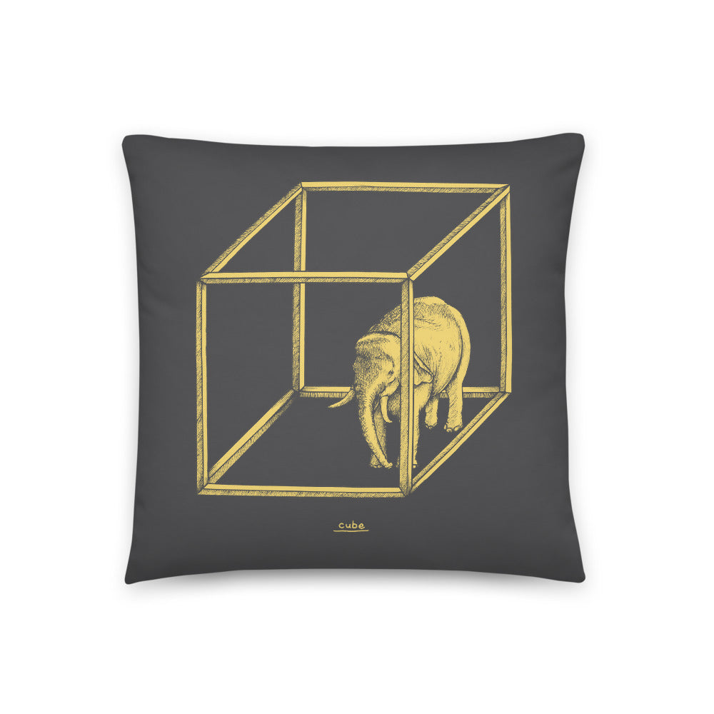 Cube Elephant - Throw Pillow