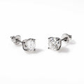 Moissanite Stud Solitaire Earrings in 925 Sterling Silver