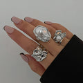 Molten Pearl Ring Set