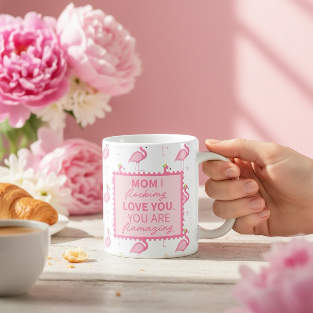 Flamingo Mom Mug- I Flocking Love You