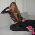 Moonbeam Rhinestone Embellished Black Bodysuit