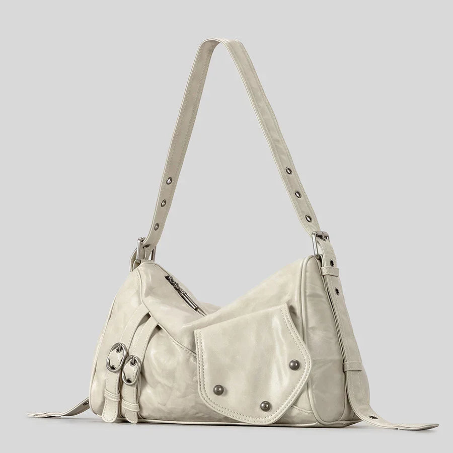 Moriva Rivet Leather Shoulder Bag