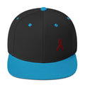 Multiple Myeloma Awareness Flat Brim Snapback Hat with Burgundy Ribbon