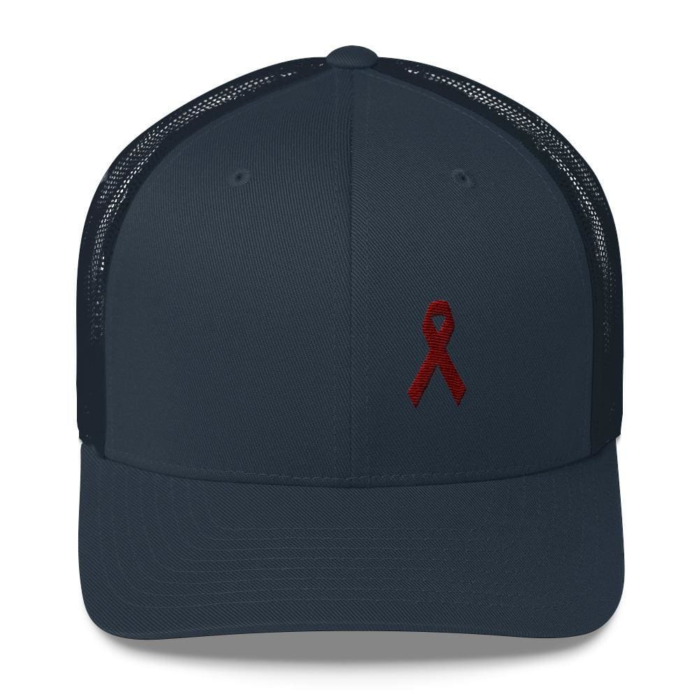 Multiple Myeloma Awareness Hat - Burgundy Ribbon