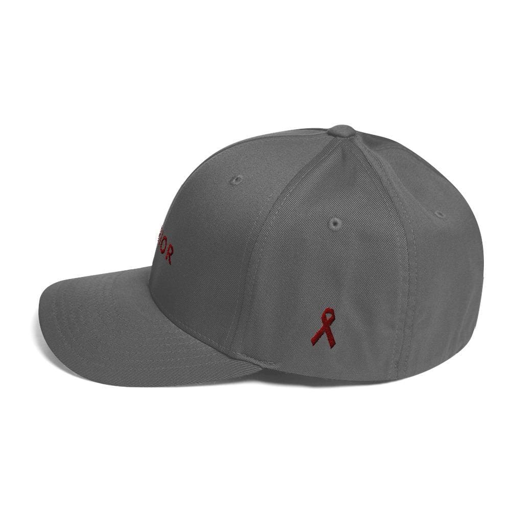 Multiple Myeloma Awareness Twill Fitted Hat - Warrior & Burgundy Ribbon