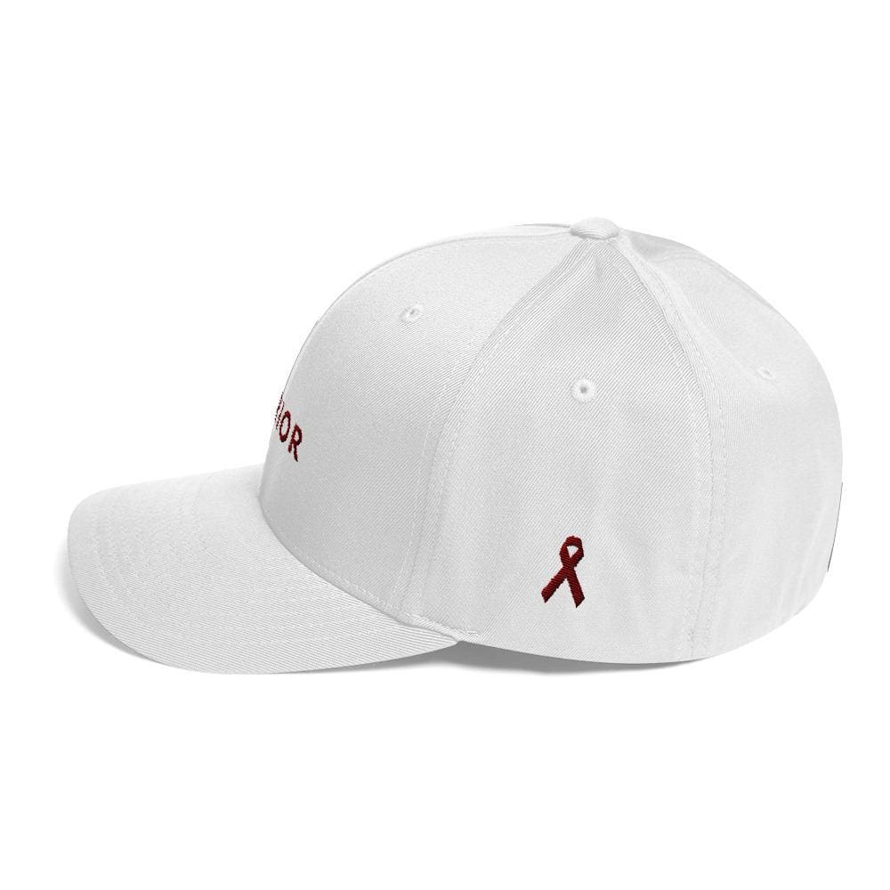 Multiple Myeloma Awareness Twill Fitted Hat - Warrior & Burgundy Ribbon