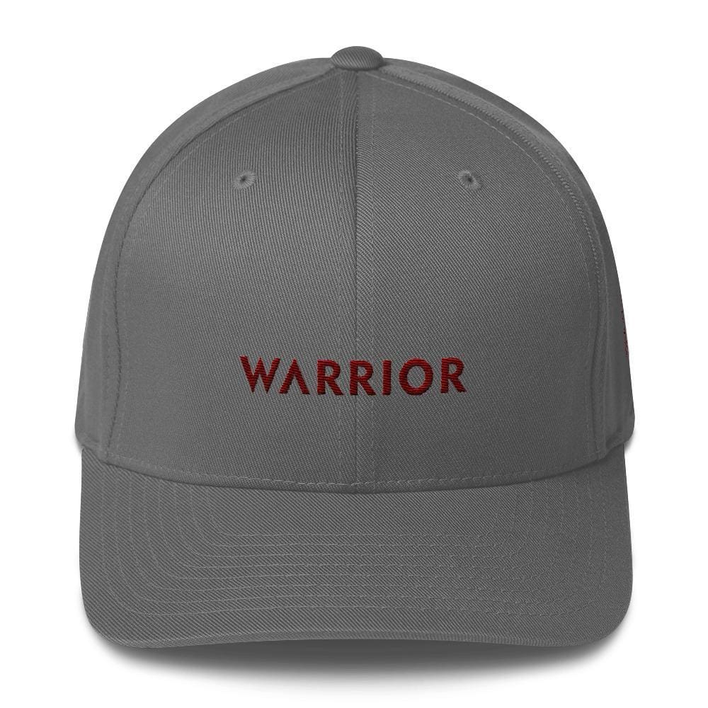 Multiple Myeloma Awareness Twill Fitted Hat - Warrior & Burgundy Ribbon
