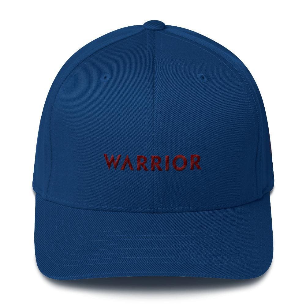 Multiple Myeloma Awareness Twill Fitted Hat - Warrior & Burgundy Ribbon