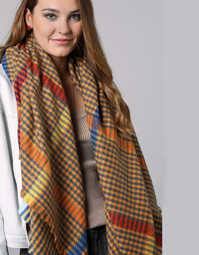 Windowpane Plaid Square Scarf