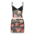 TWILIGHT FLORAL POWER MESH MIDI DRESS