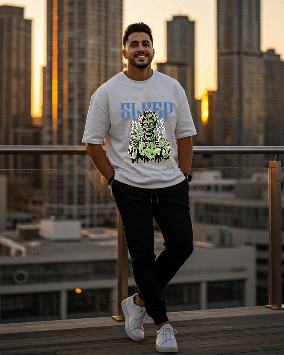 G West Never Sleep Oversized T-Shirt Mens