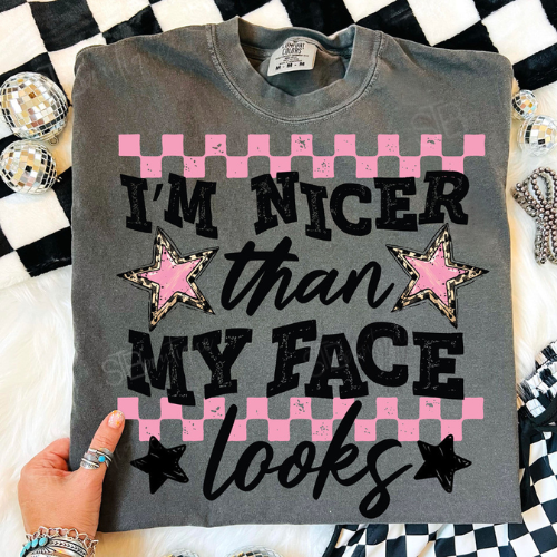 I'm Nicer Than My Face Looks Tee - Preorder