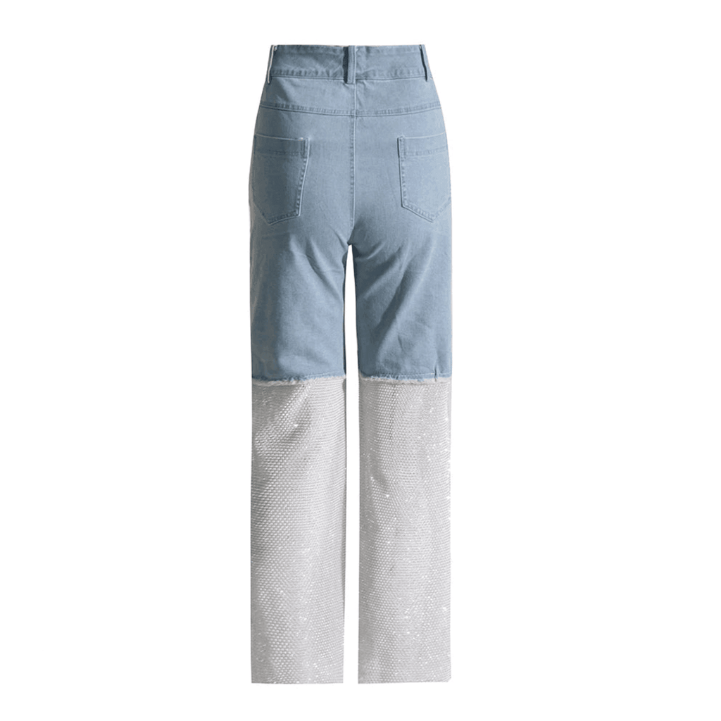 Night Moves Light Blue Diamond Mesh Jeans
