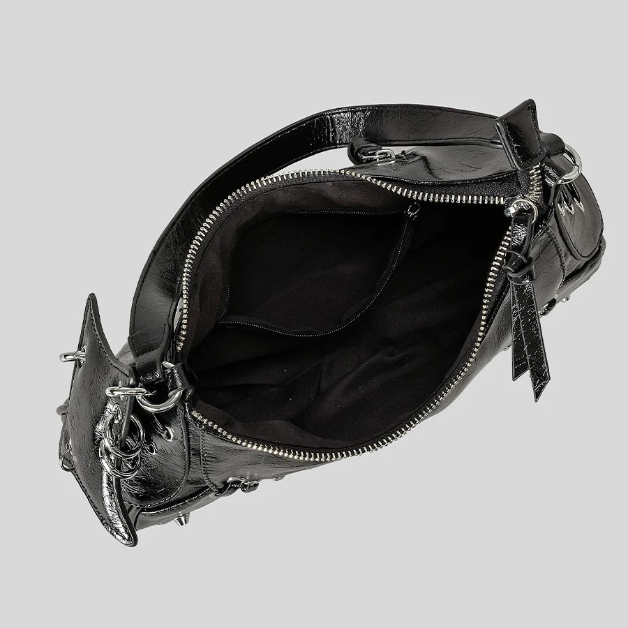 Noxen Vintage Leather Rivet Shoulder Bag