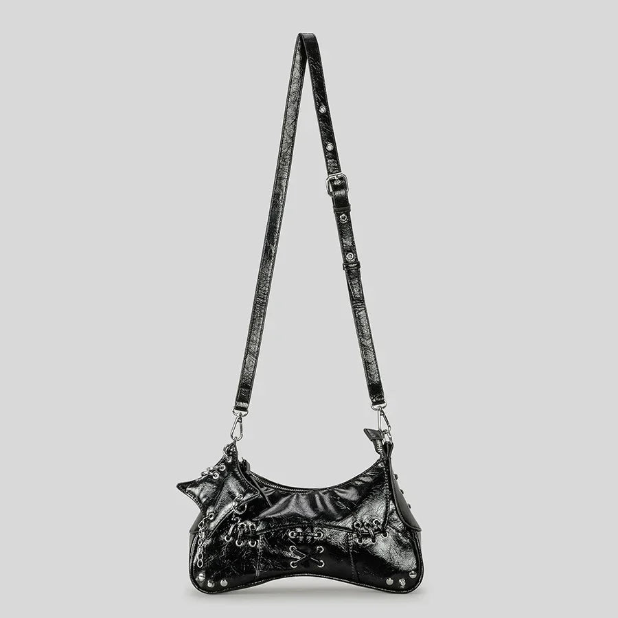 Noxen Vintage Leather Rivet Shoulder Bag