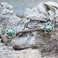 316L Surgical Steel Turquoise Stone Carousel Nipple Bar