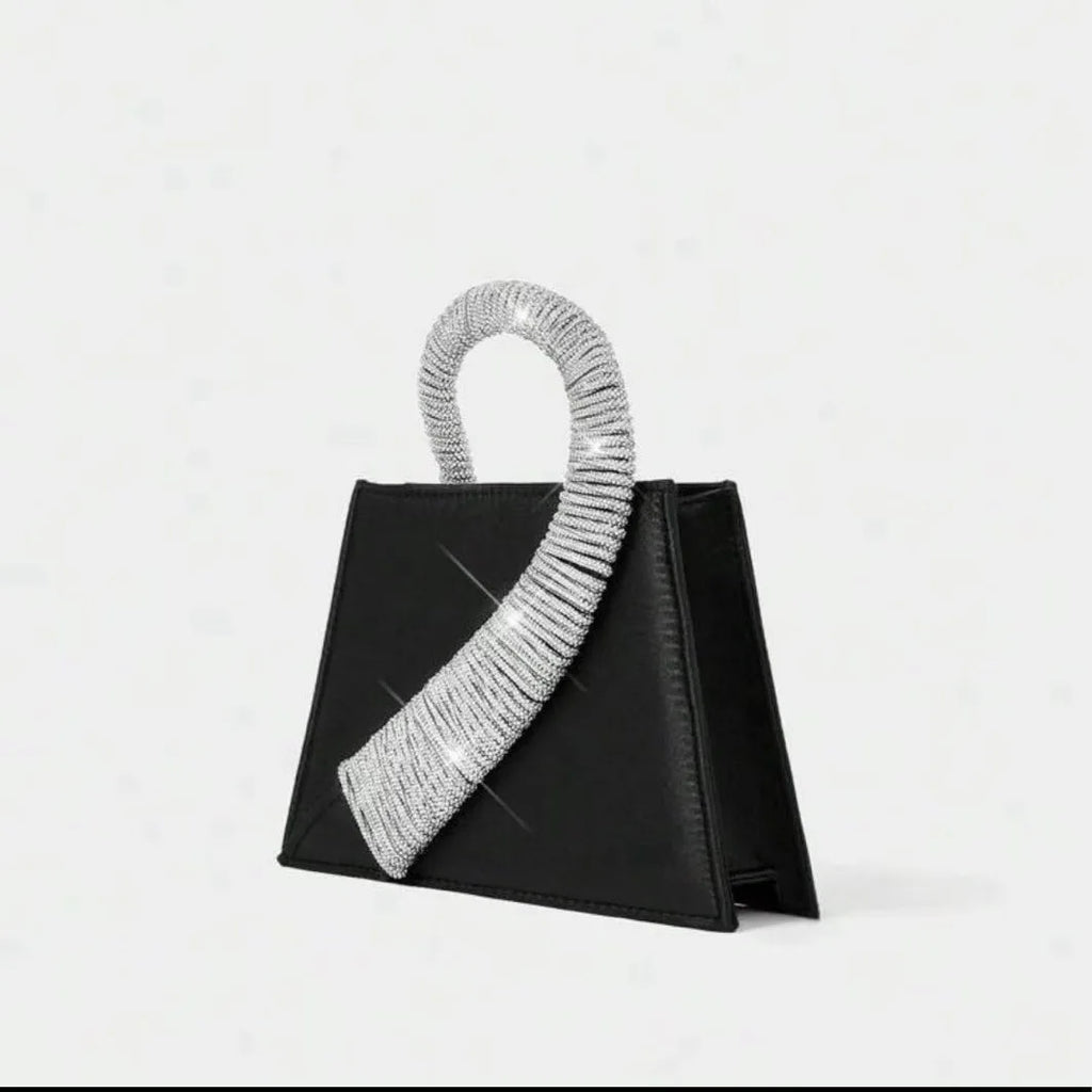 Onyria Rhinestone Leather Handbag