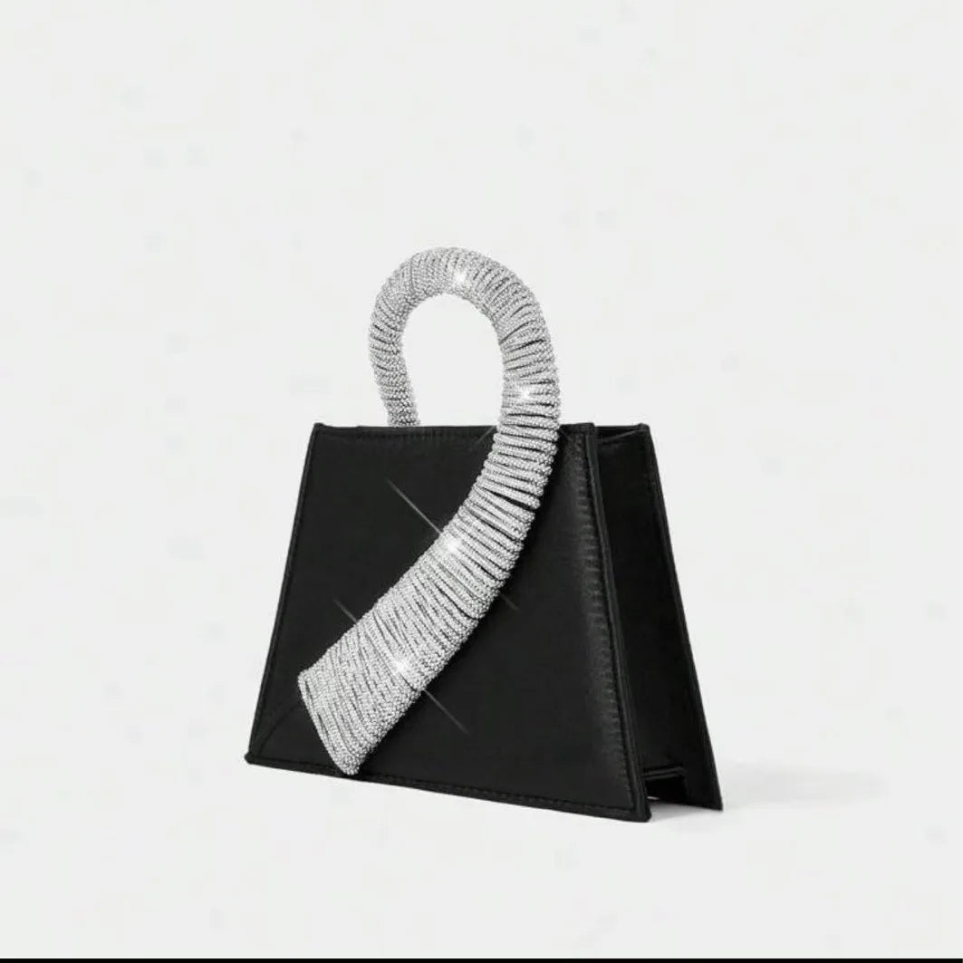 Onyria Rhinestone Leather Handbag