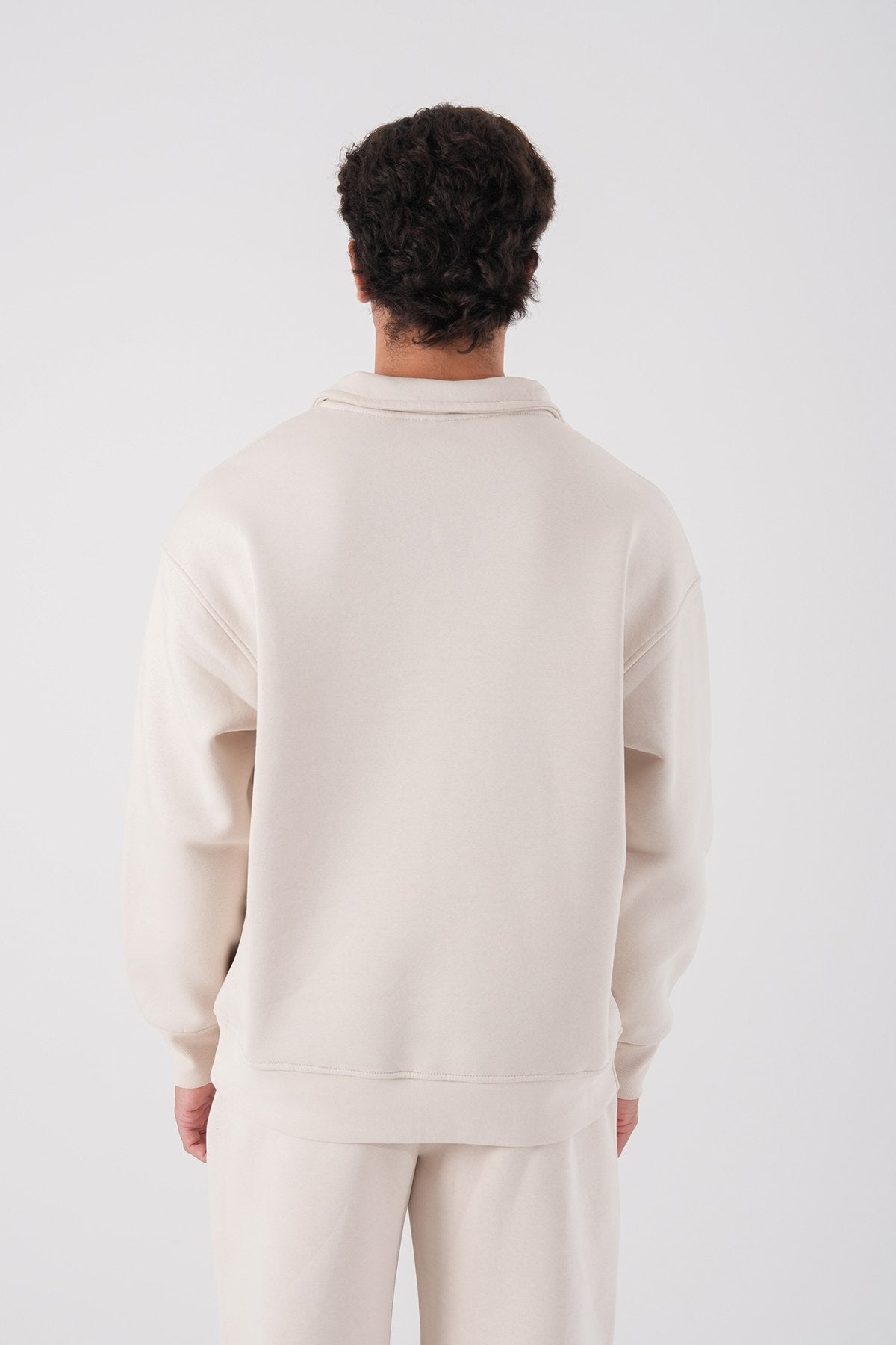 Unisex Oversize Half-Zip Sweatshirt & Baggy Sweatpants Set