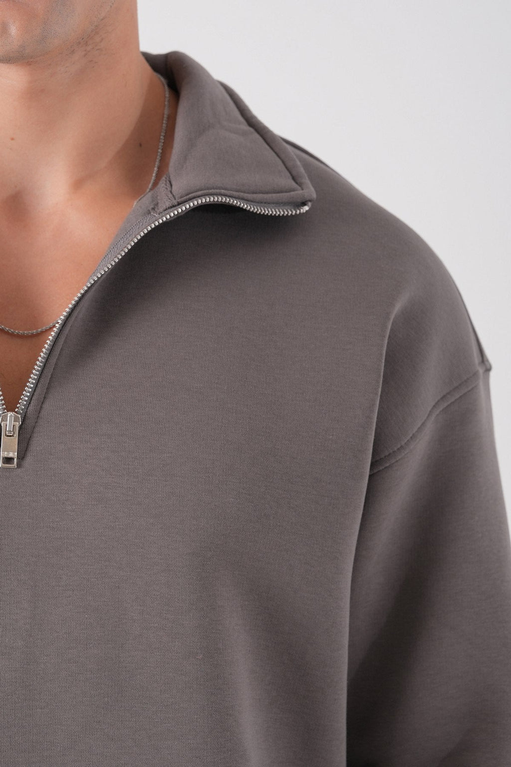 Unisex Oversize Half-Zip Sweatshirt & Baggy Sweatpants Set