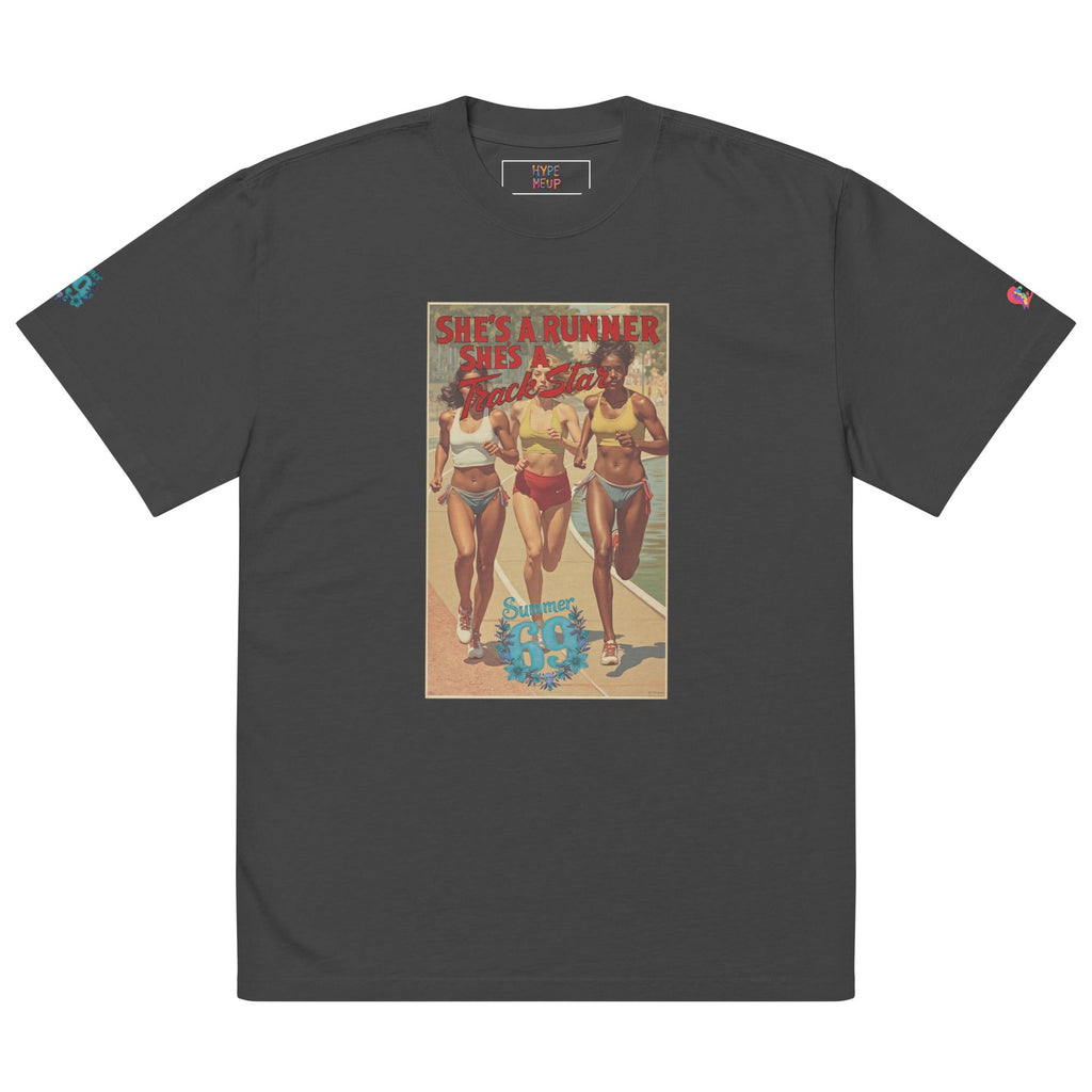 She's a Runner, She's a TrackStar Oversized Faded T-shirt