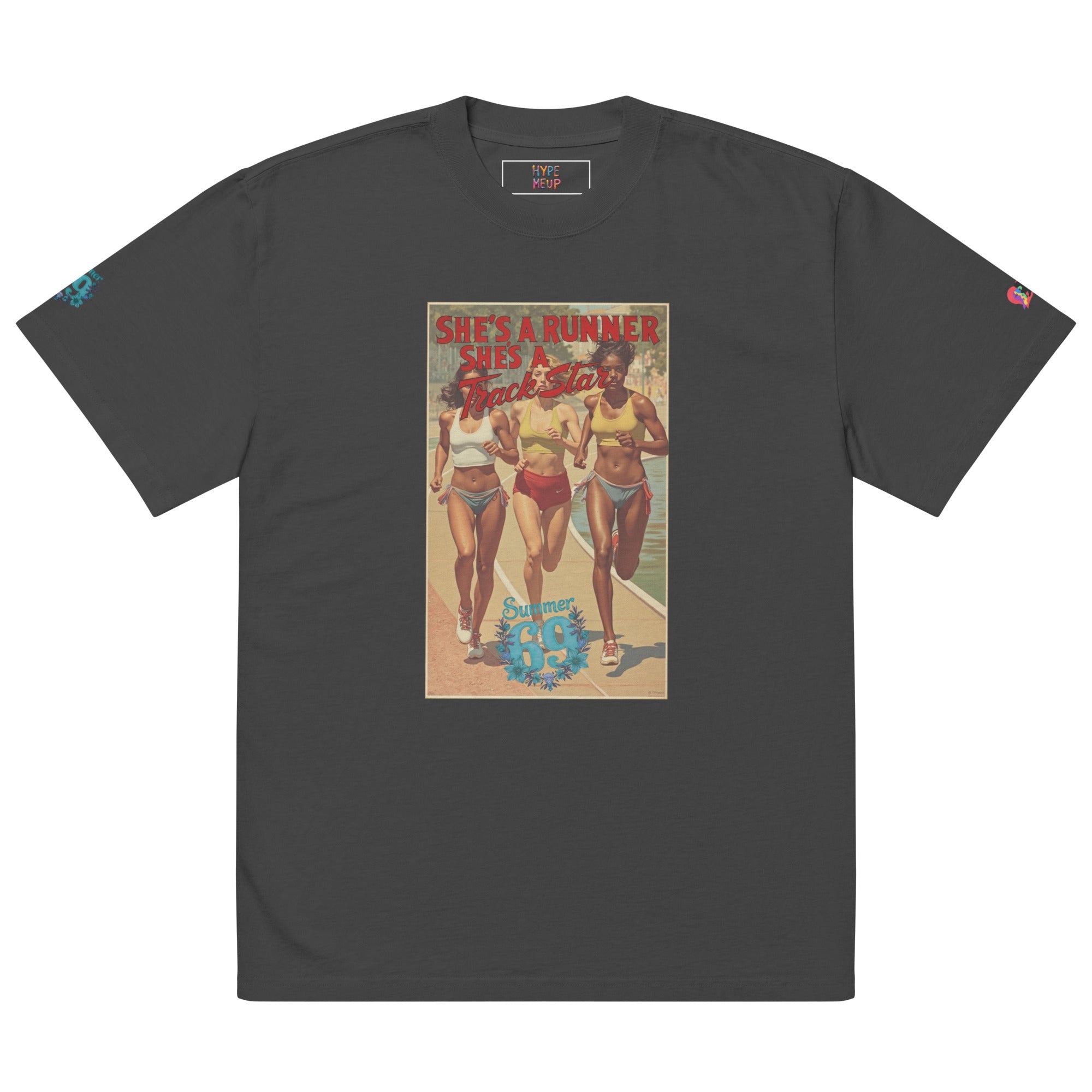 She's a Runner, She's a TrackStar Oversized Faded T-shirt