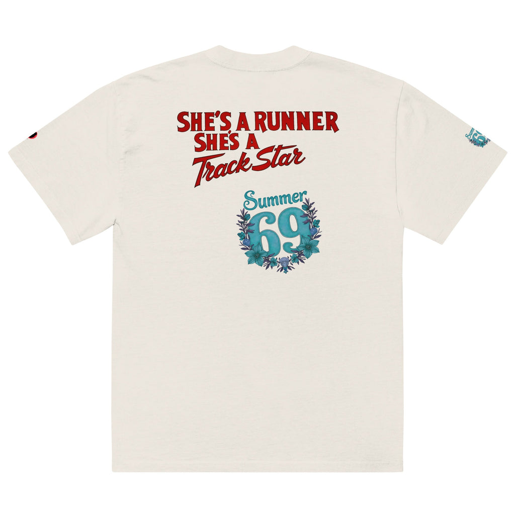 She's a Runner, She's a TrackStar Oversized Faded T-shirt