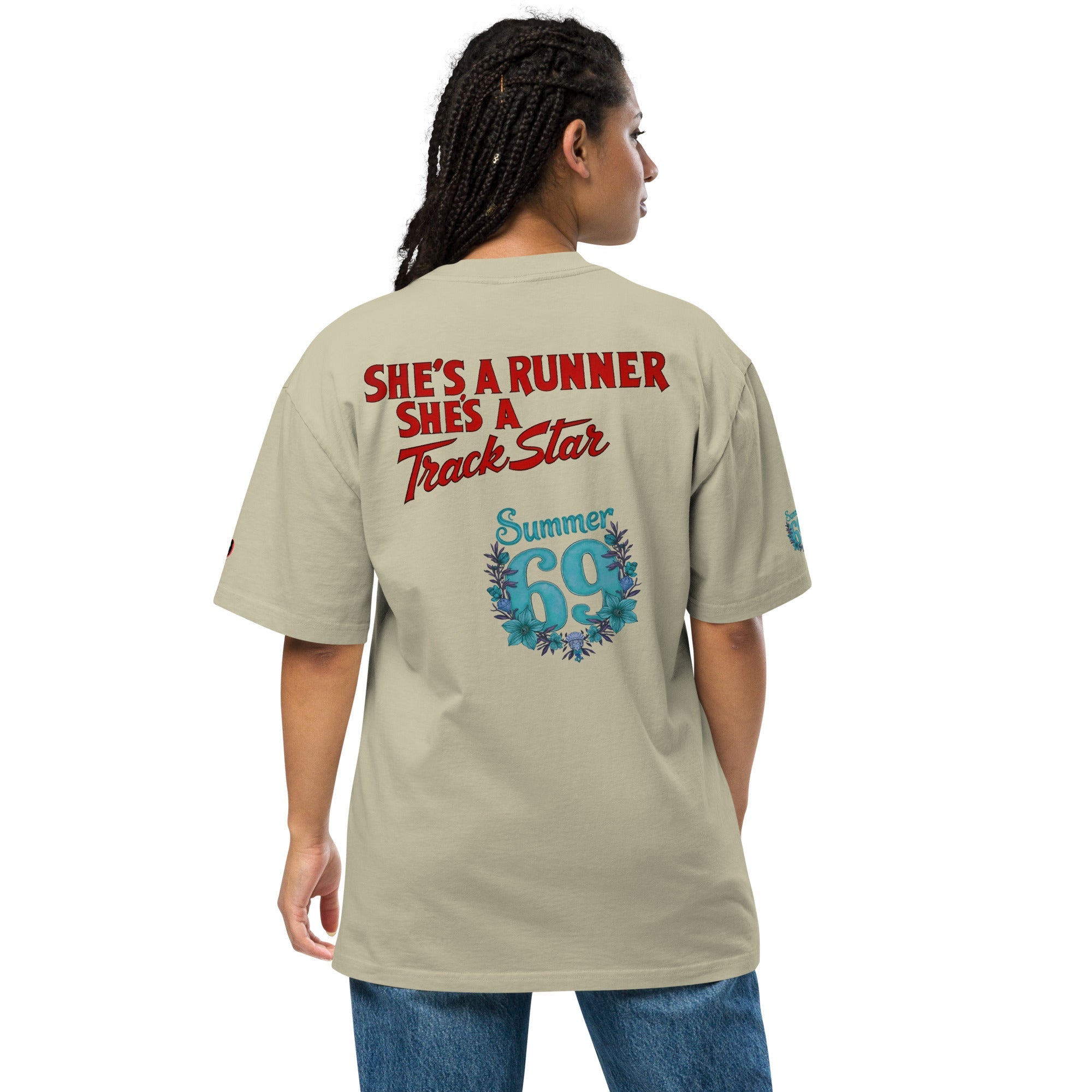 She's a Runner, She's a TrackStar Oversized Faded T-shirt