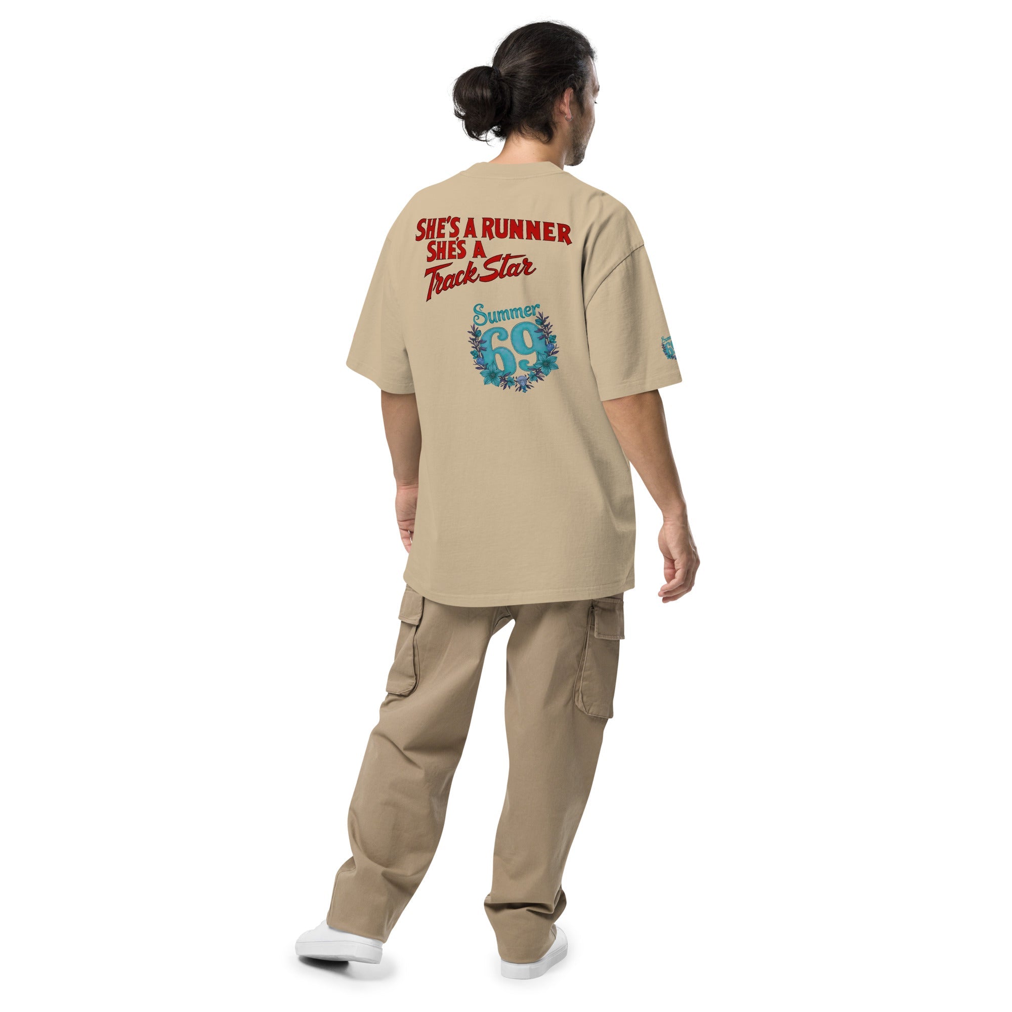 She's a Runner, She's a TrackStar Oversized Faded T-shirt