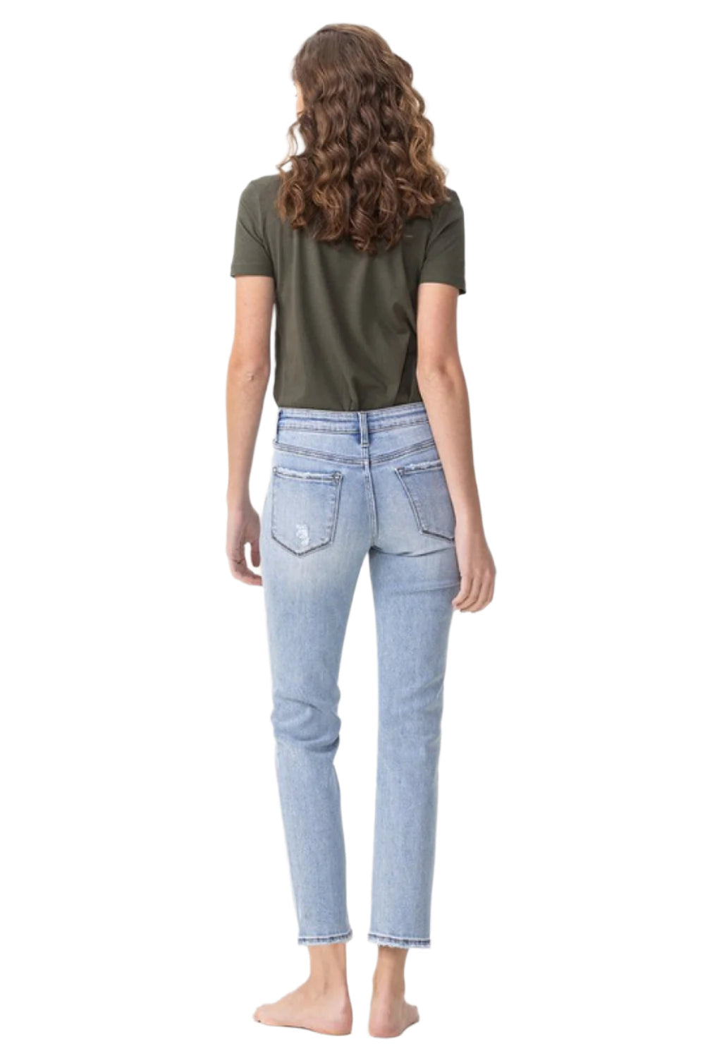 Size 13 Andrea Midrise Crop Light Blue Straight Jeans