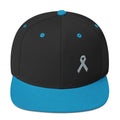 Parkinson's Awareness & Brain Tumor Awareness Flat Brim Snapback Hat with Grey Ribbon