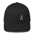 Parkinson's Awareness & Brain Tumor Awareness Twill Fitted Hat with Grey Ribbon