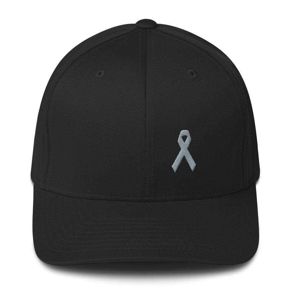Parkinson's Awareness & Brain Tumor Awareness Twill Fitted Hat with Grey Ribbon
