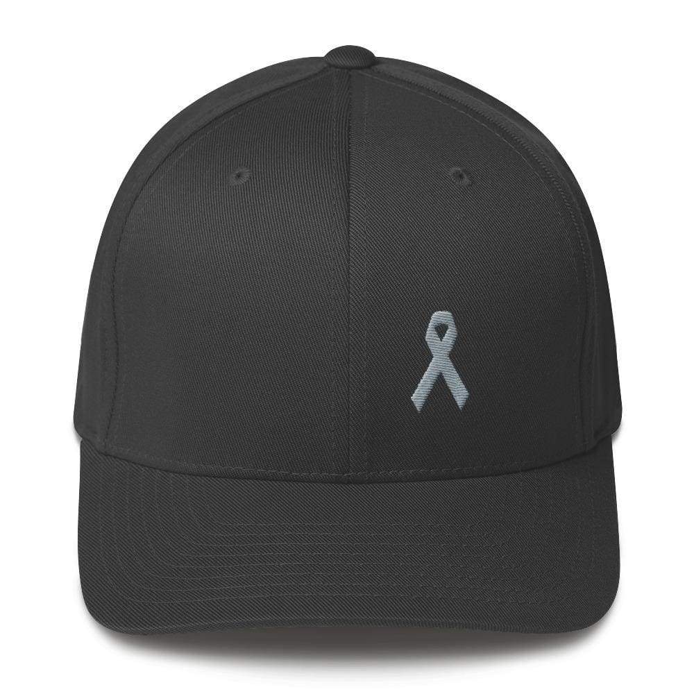 Parkinson's Awareness & Brain Tumor Awareness Twill Fitted Hat with Grey Ribbon