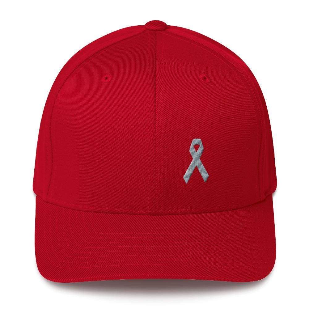 Parkinson's Awareness & Brain Tumor Awareness Twill Fitted Hat with Grey Ribbon