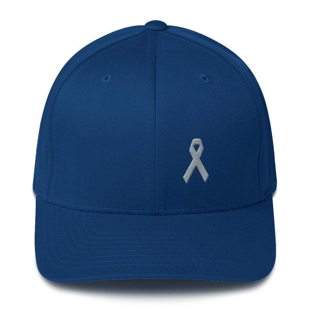 Parkinson's Awareness & Brain Tumor Awareness Twill Fitted Hat with Grey Ribbon