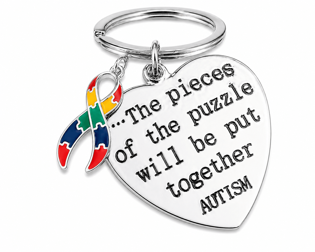 Pieces of the Puzzle Autism Ribbon Key Chains