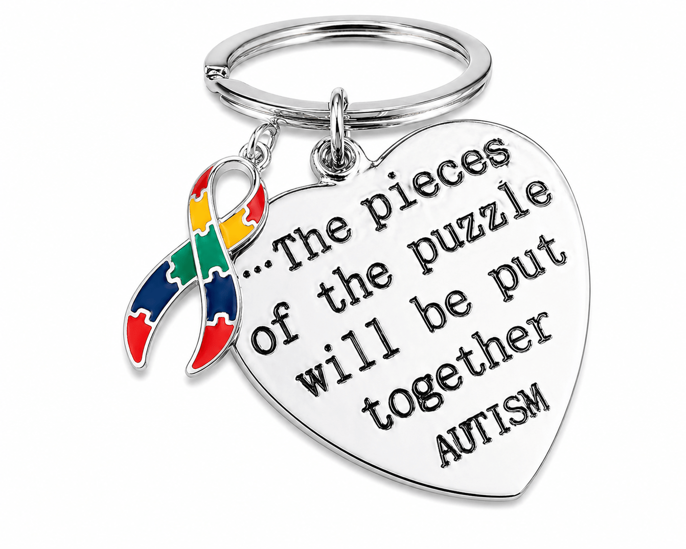 Pieces of the Puzzle Autism Ribbon Key Chains